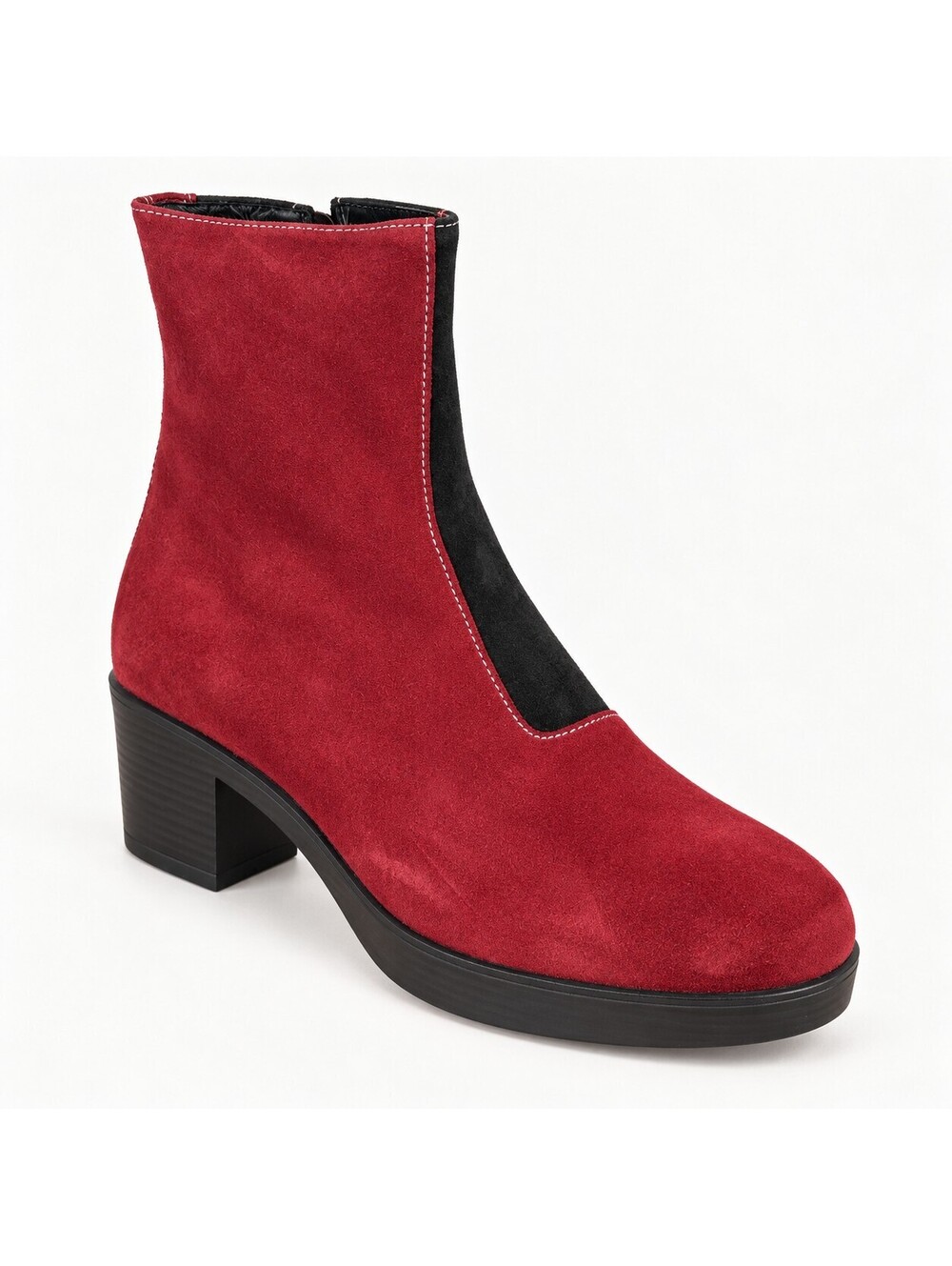 NWB Lazo Siren Rhodolite Red Obsidian Black Ankle Boots Women's Size 8